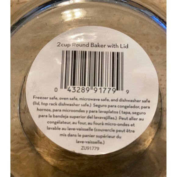2-Cup Round Glass Baker Microwave & Dishwasher Safe Oven Safe Freezer Safe - Picture 3 of 3